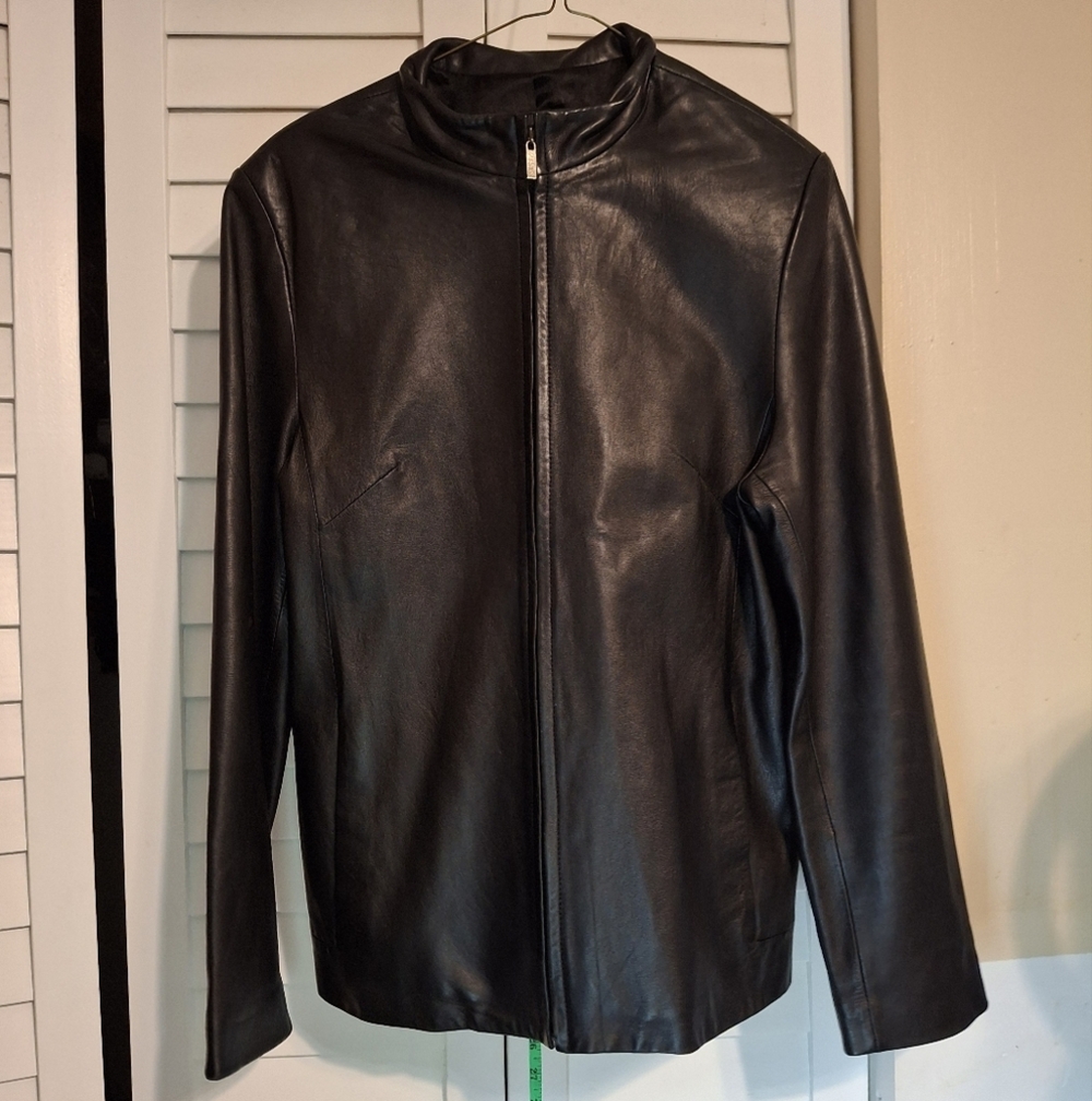 Tryst Women's Sleek Black Leather Jacket SZ S Butter Soft